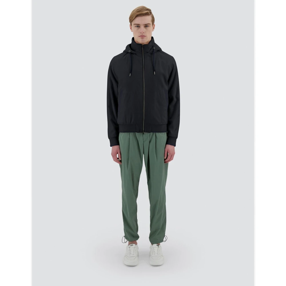 Herno Luxe Cashmere Zijden Bomber Resort Set Black Heren