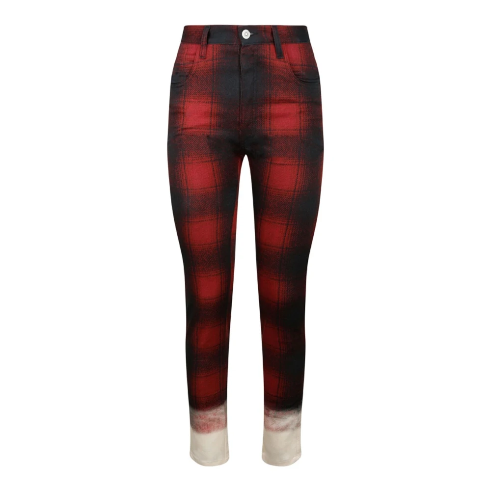 Maison Margiela Rode & Witte Pendleton Skinny Jeans Multicolor Dames