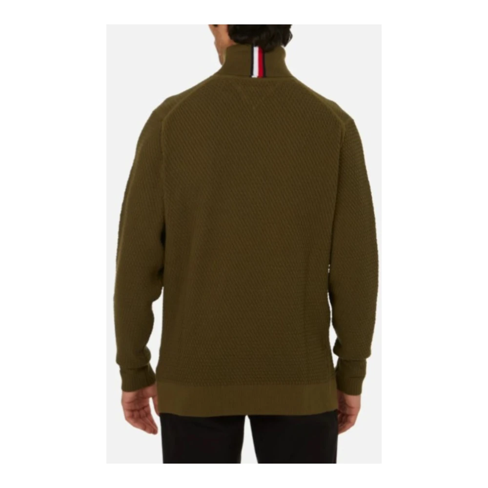 Tommy Hilfiger 2 Tone Roll Neck Sweater Green Heren