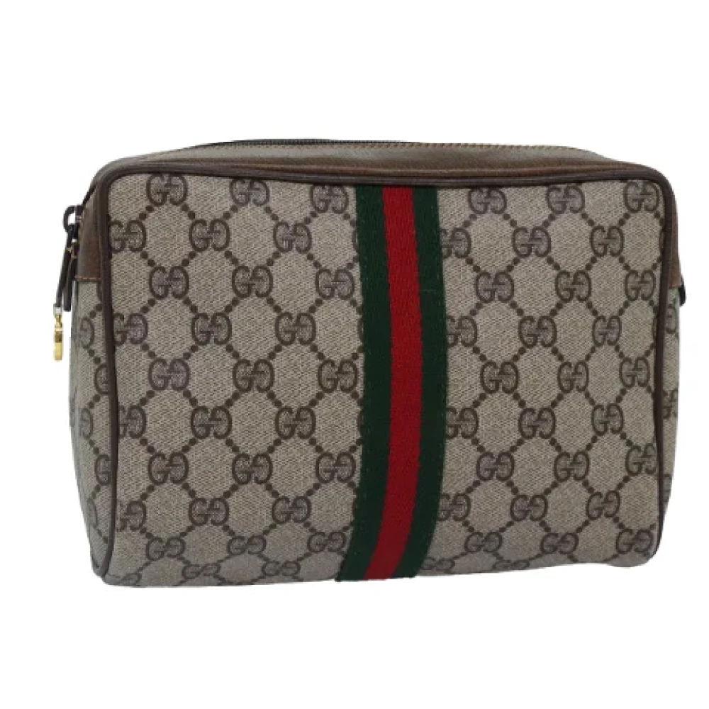 Gucci Vintage Pre-owned Leather clutches Beige Dames