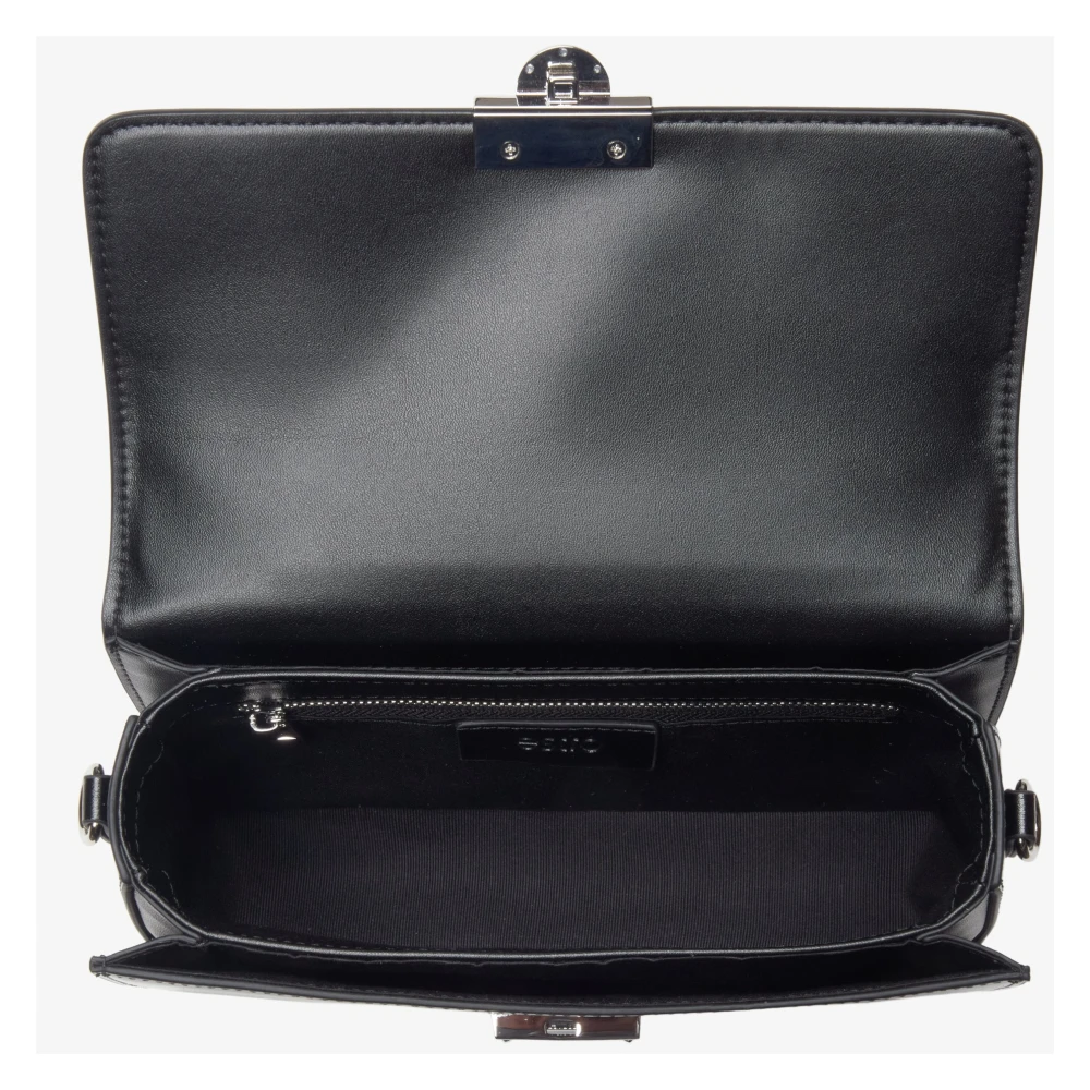 Estro Zwarte handtas voor vrouwen met zilveren hardware Black Dames