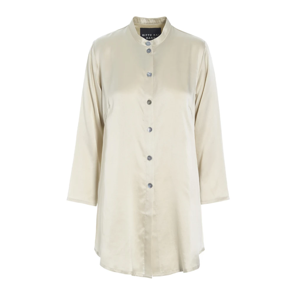 Bitte Kai Rand Zijden Ivoor Overhemd Elegant Stijlvol Beige Dames