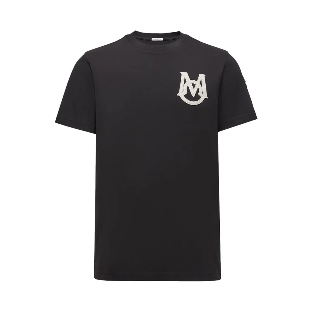 Moncler - Tops > T-Shirts - Black - Moncler - Modalova