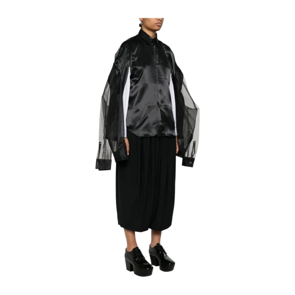 Comme des Garçons Luxe Satijnen Overhemd met Moderne Stijl Black Dames