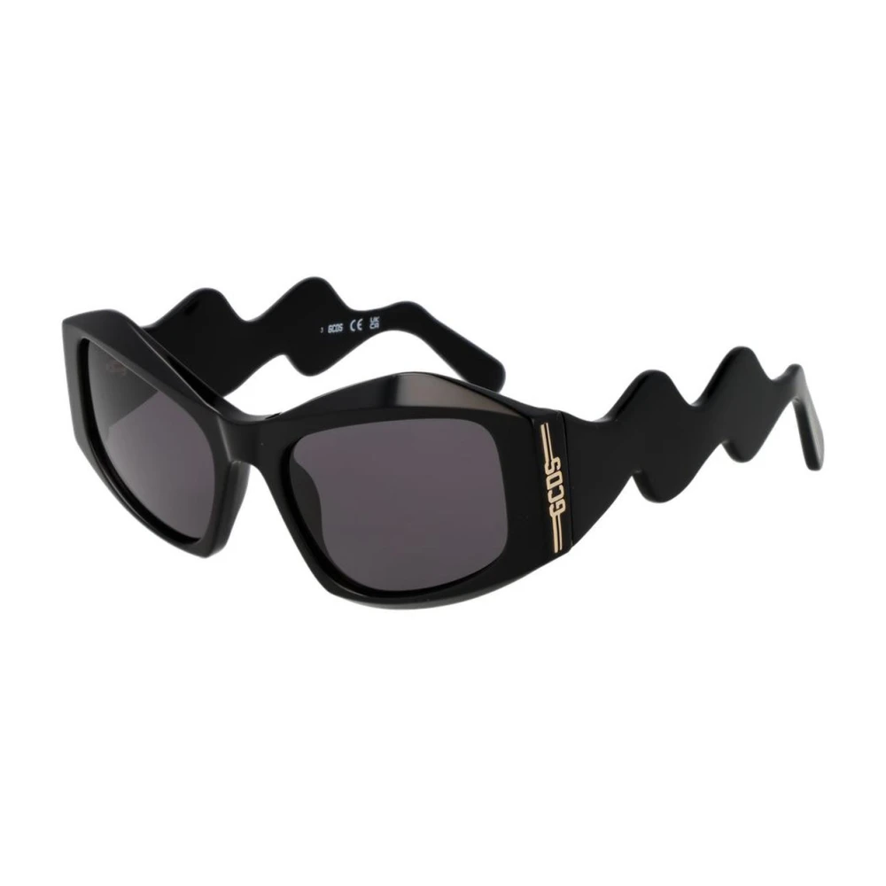 Gcds Unisex Black Cat Eye Acetate Sunglasses With Uv Protection