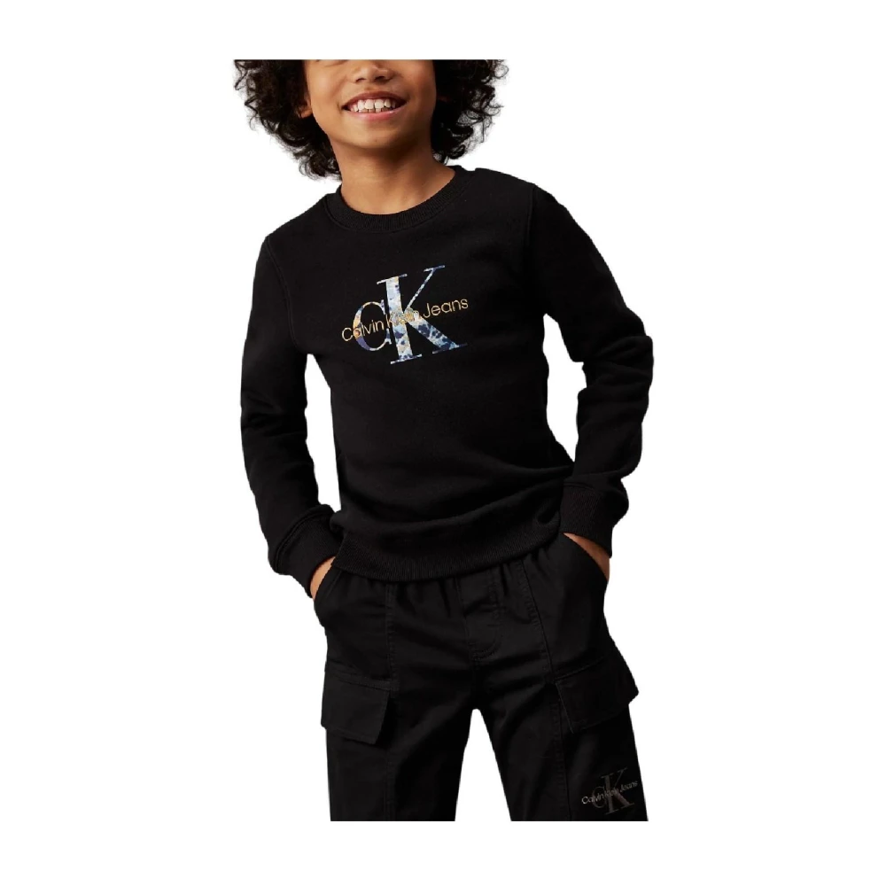 Calvin Klein Boys Black Youth Graphic Fleece Sweatshirt - Kids Sweatshirts - 6 Y - Kids