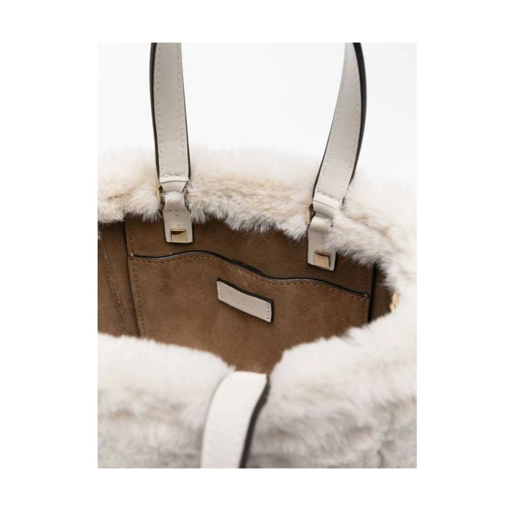 Jimmy Choo Witte Faux-Fur Leren Handtas White Dames