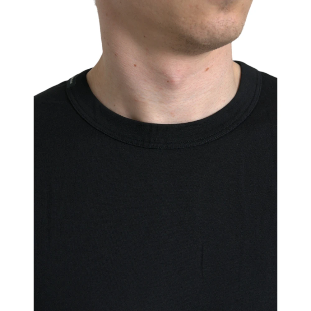 Dolce & Gabbana Geëmbosseerd Logo Katoenen T-shirt Black Heren