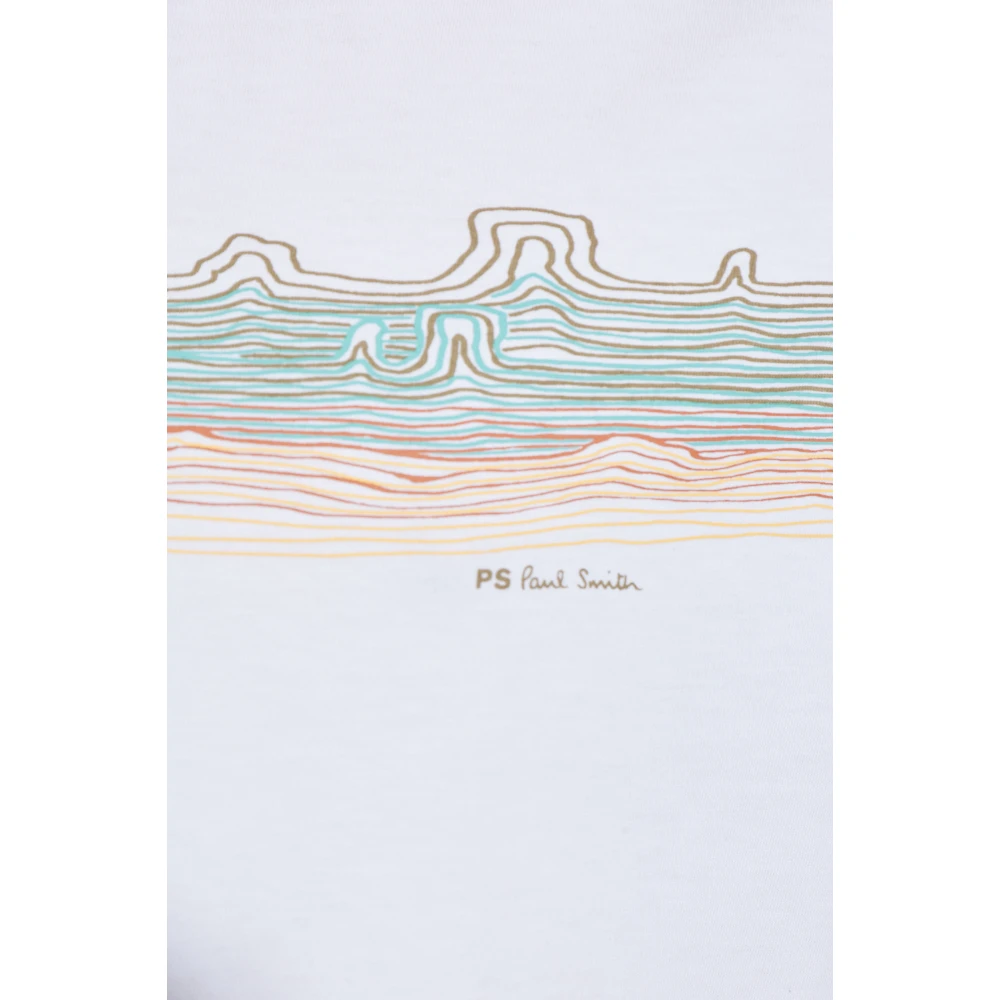 PS By Paul Smith Bedrukt T-shirt White Heren