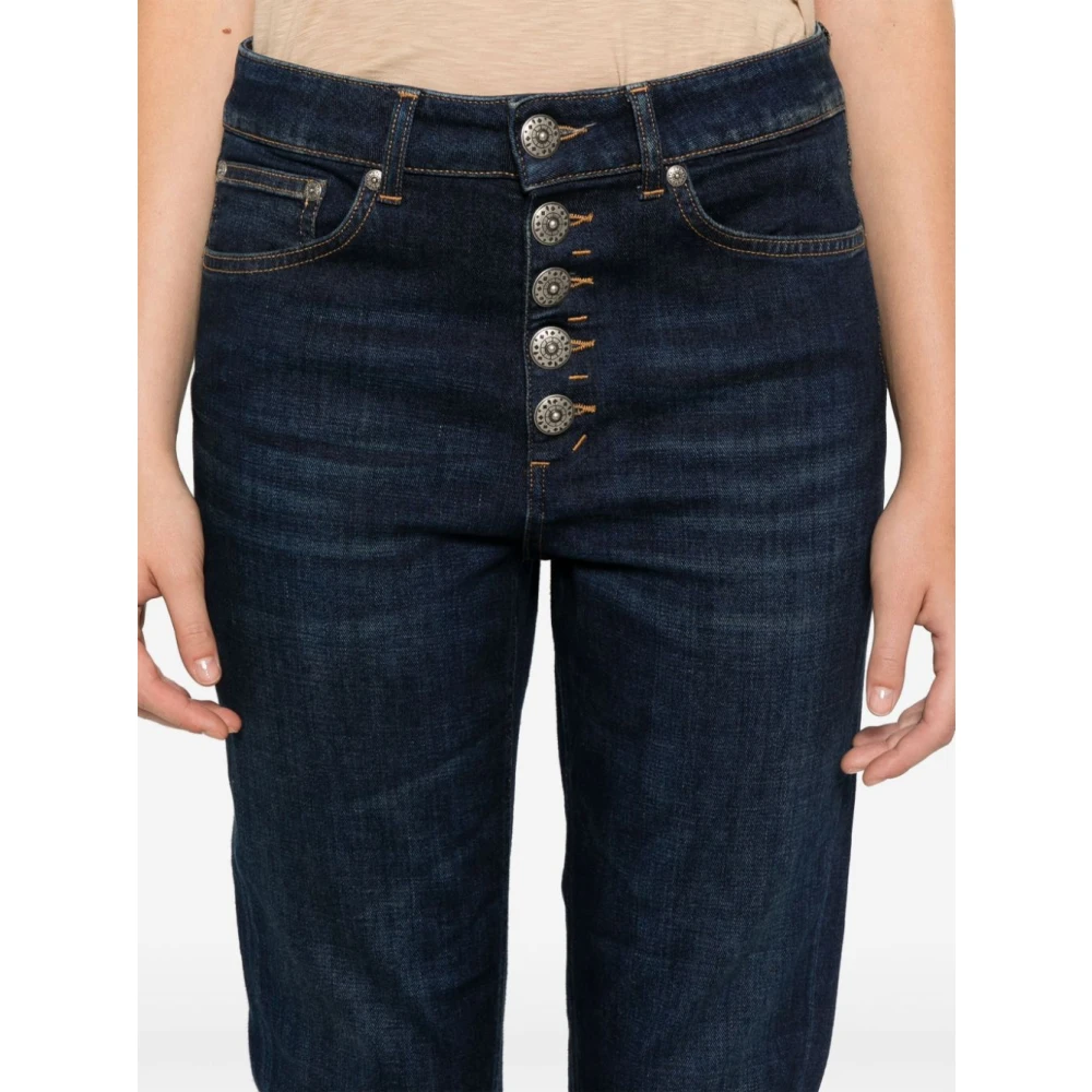 Dondup Indigo Blauwe Denim Tapered Leg Jeans Blue Dames