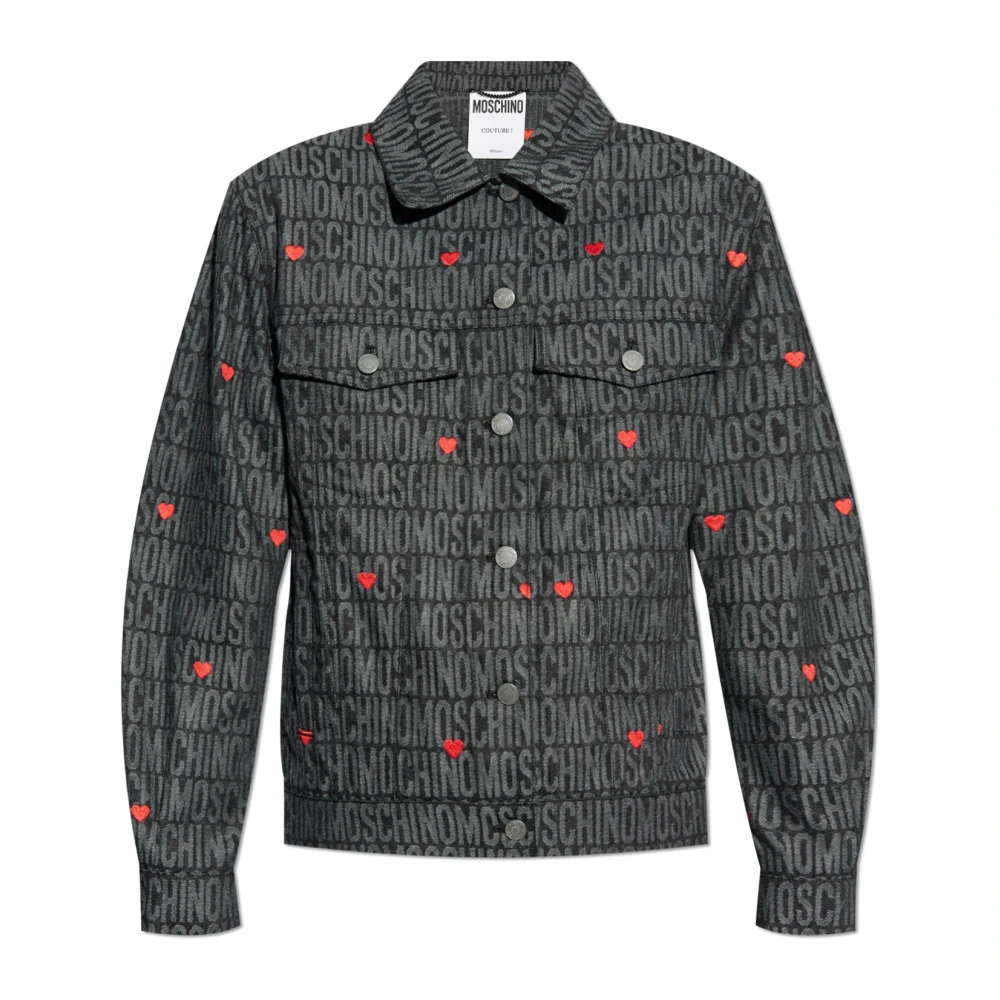 Moschino Jacka med broderat mönster Gray, Dam