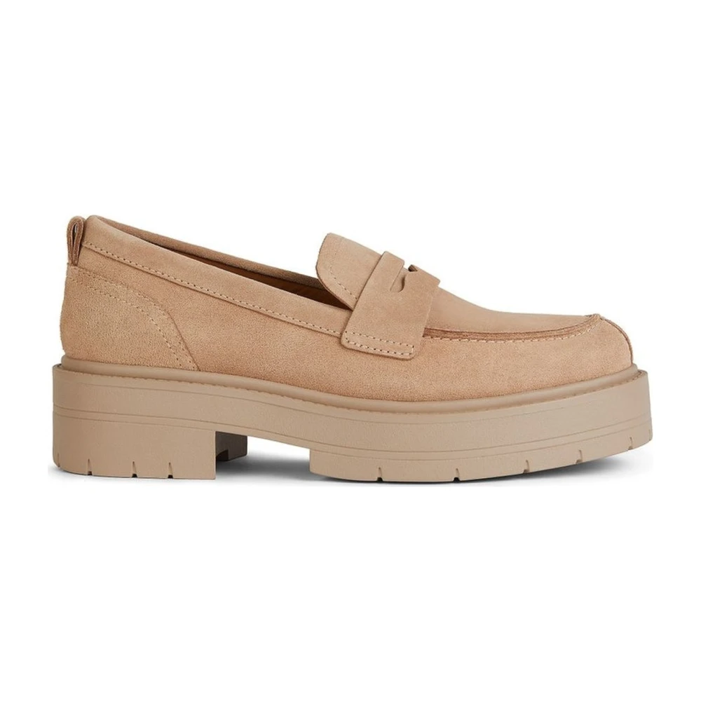 Geox Kvinno Beige Skor Dam, 39 Eu, Mocka, Spherica Ec7 Mockasiner