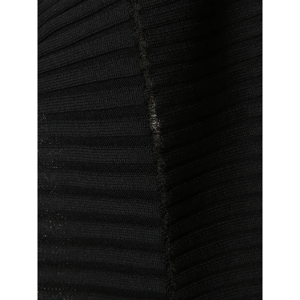 Issey Miyake Zwarte Column Gebreide Vest Black Dames