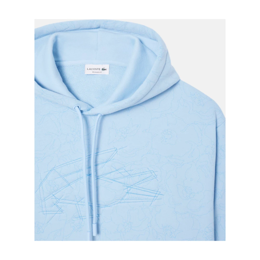 Lacoste Bloemen hoodie Blauw Blue Heren