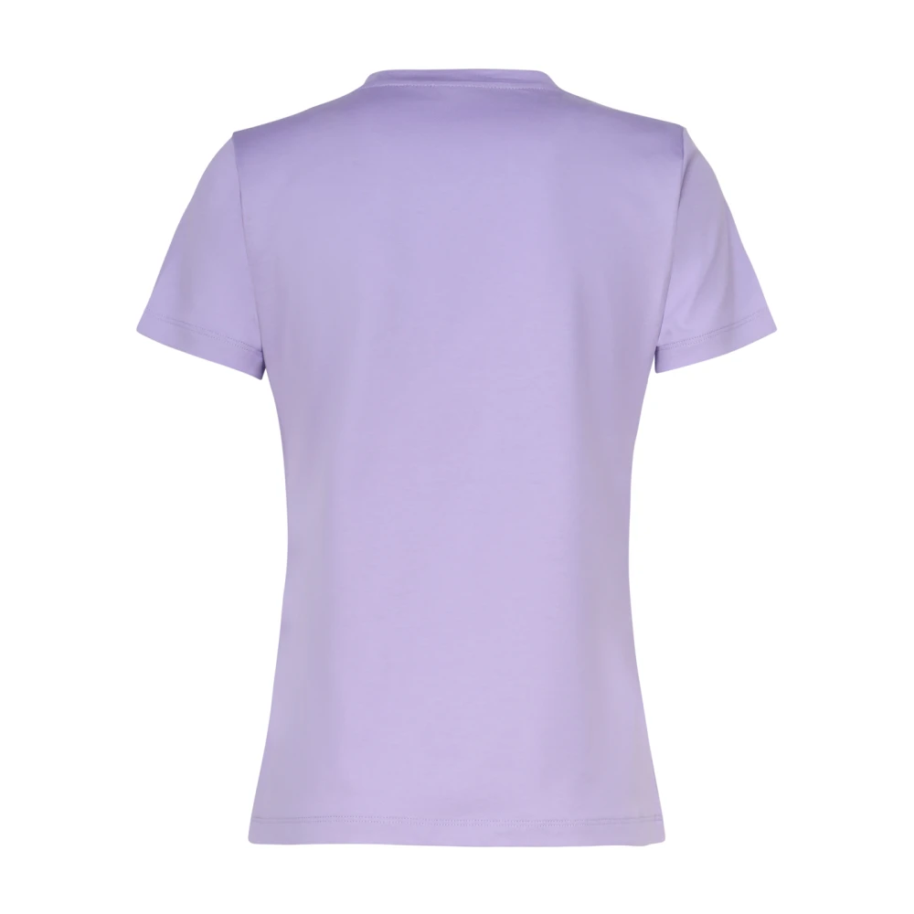 Dondup Violetto Katoenen T-shirt met Logo Purple Dames