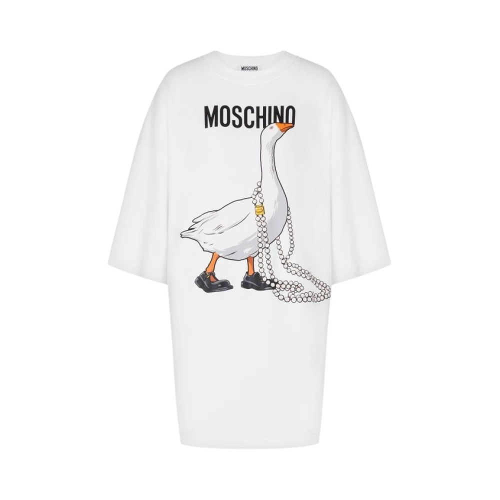 Moschino Women's White Goose Heavy Cotton Dress