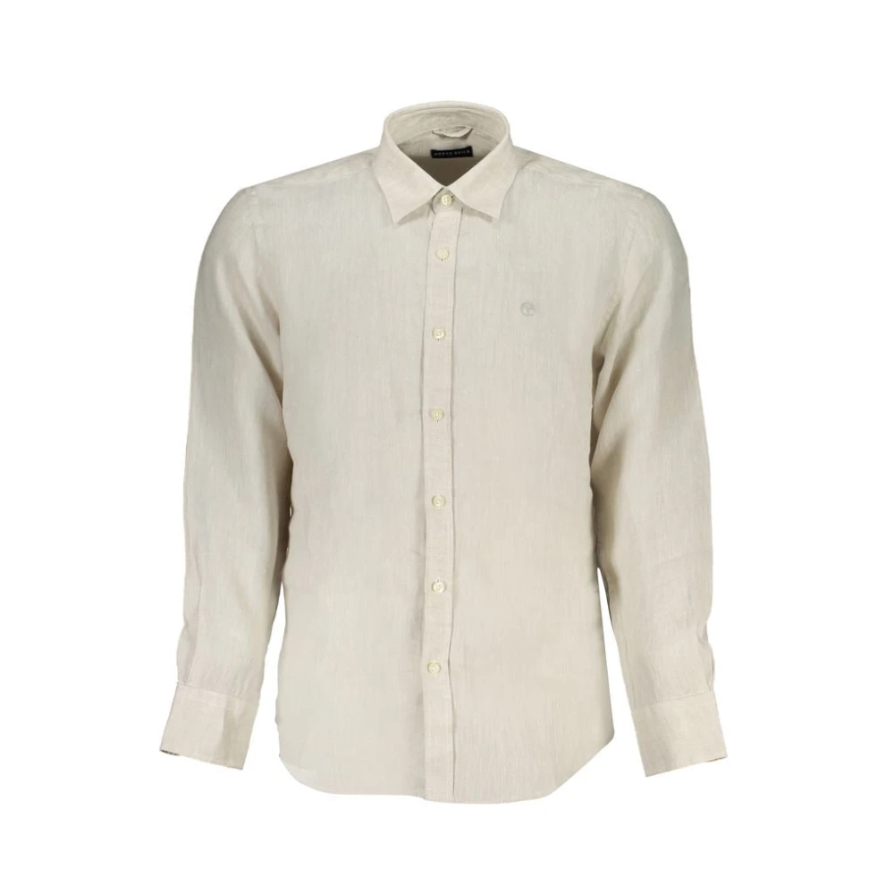 North Sails Beige Overhemd met Lange Mouwen en Italiaanse Kraag Beige Heren