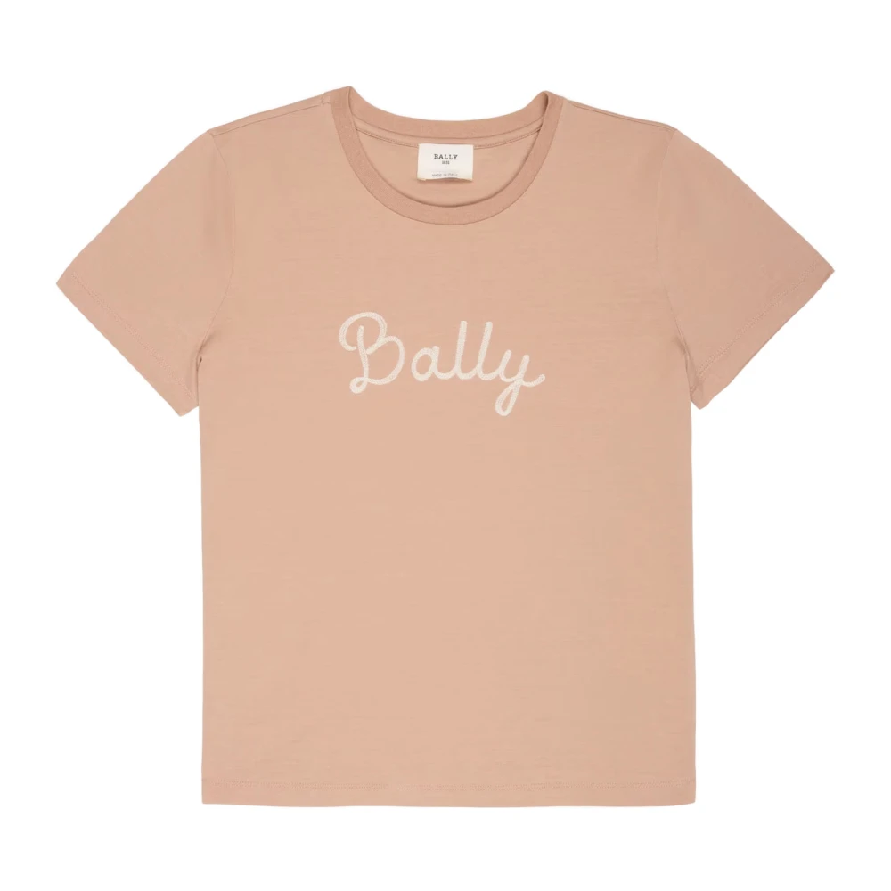 Bally Geborduurd Logo T-shirt Beige Dames