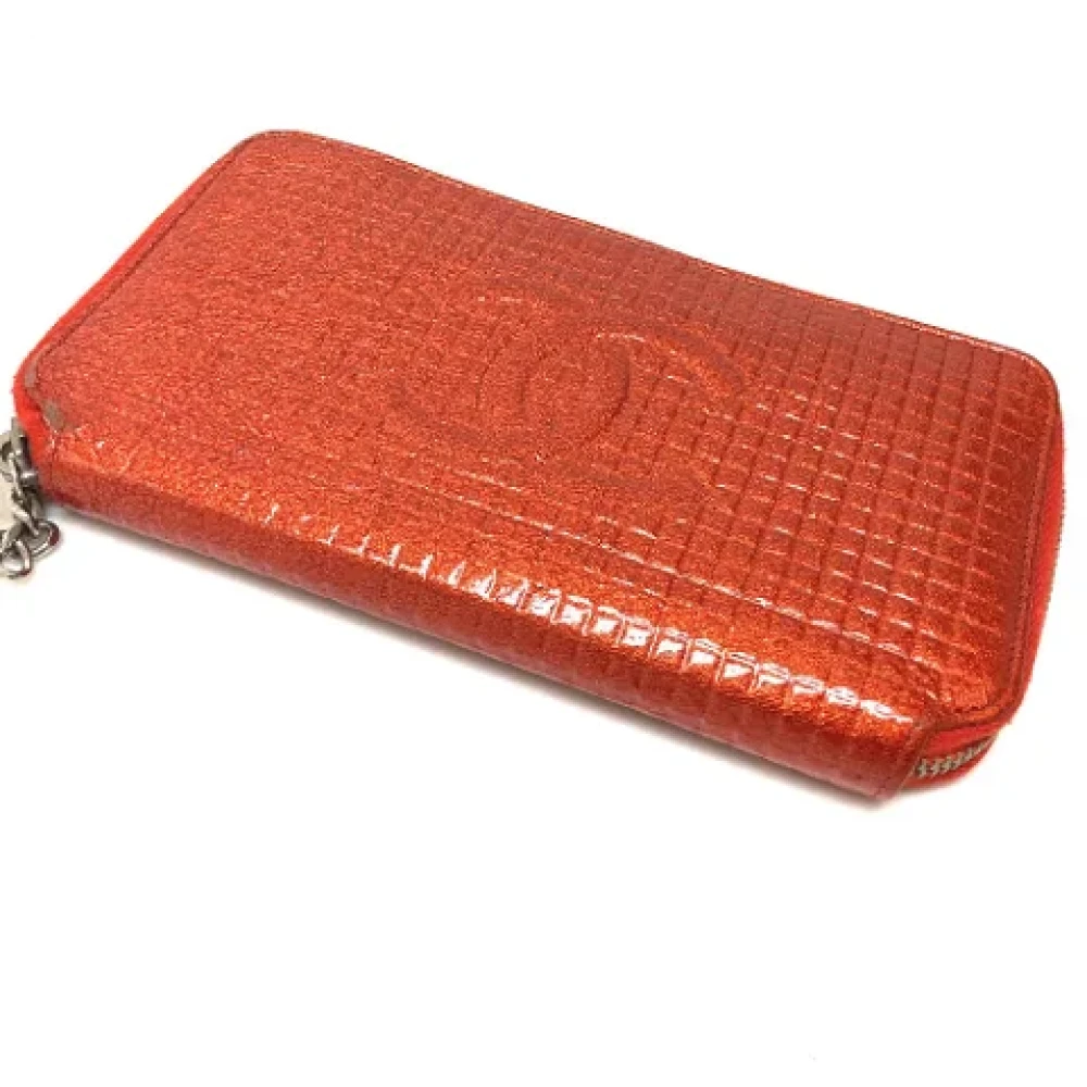 Chanel Vintage Pre-owned Leather wallets Orange Dames