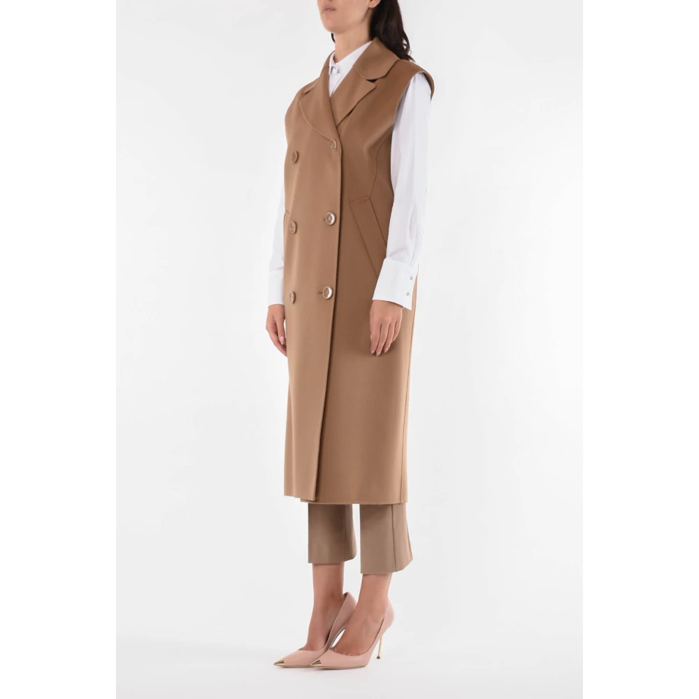 Max Mara Tijdloos wollen dubbelbreasted vest Brown Dames