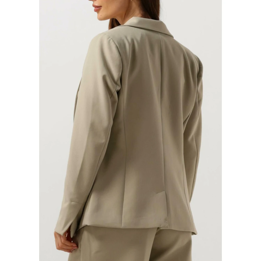 Summum Woman Groene Fitted Foam Blazer Beige Dames