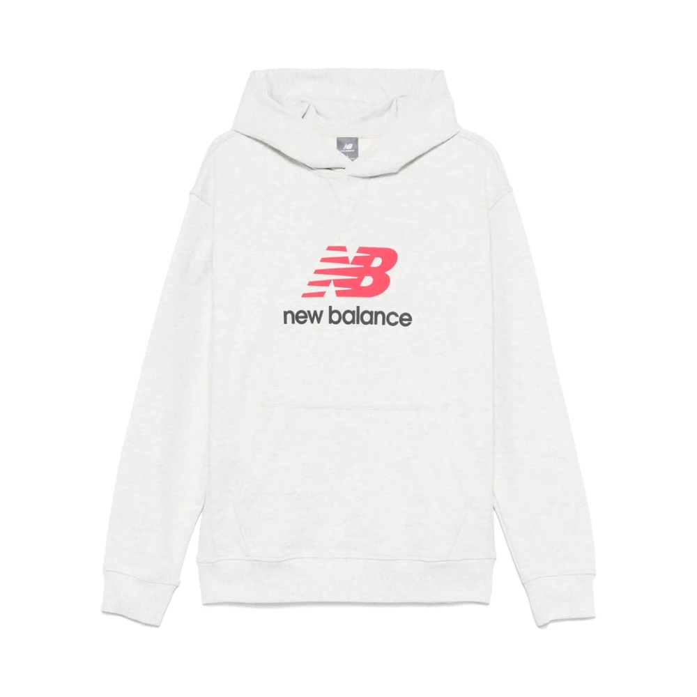 New Balance Lichtgrijze Sweatshirt met Zak Gray Heren