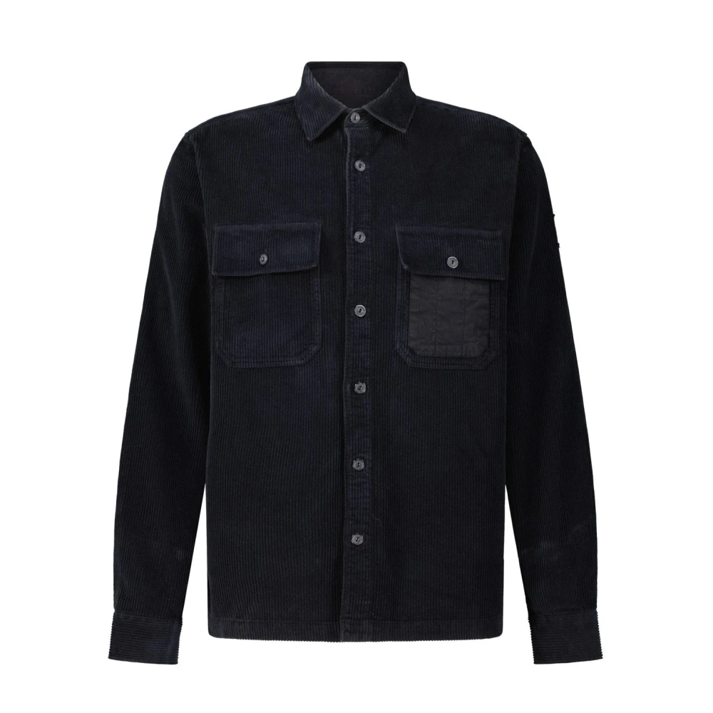 Belstaff Corduroy Overshirt met Borstzakken Black Heren