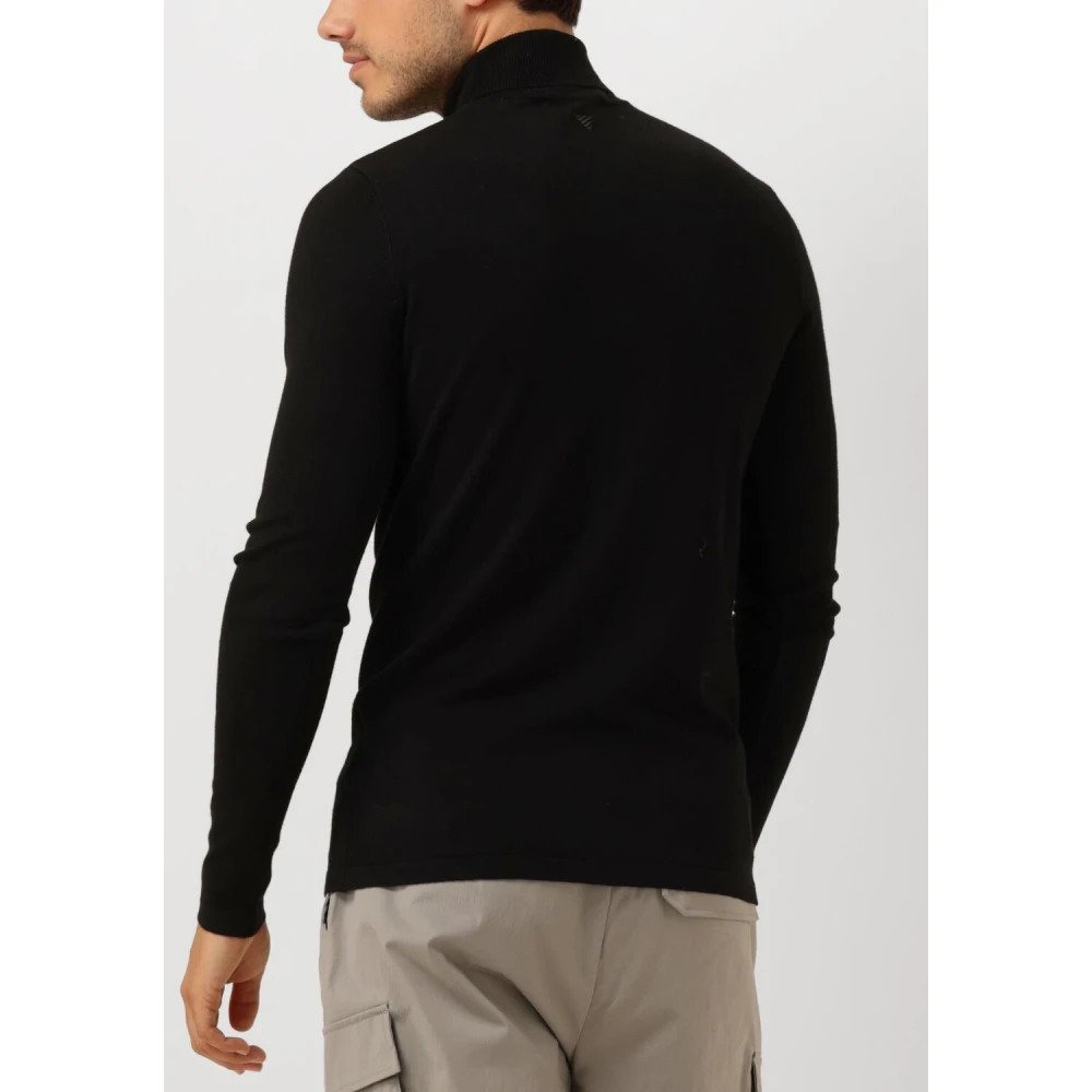 Pure Path Essentiële Gebreide Coltrui Sweater Black Heren