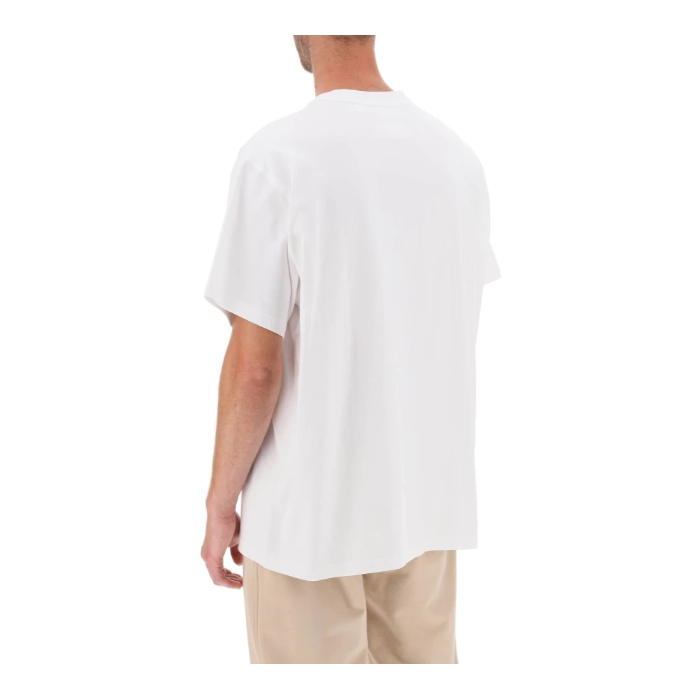 Burberry Oversized EKD Borduurwerk T-shirt White Heren