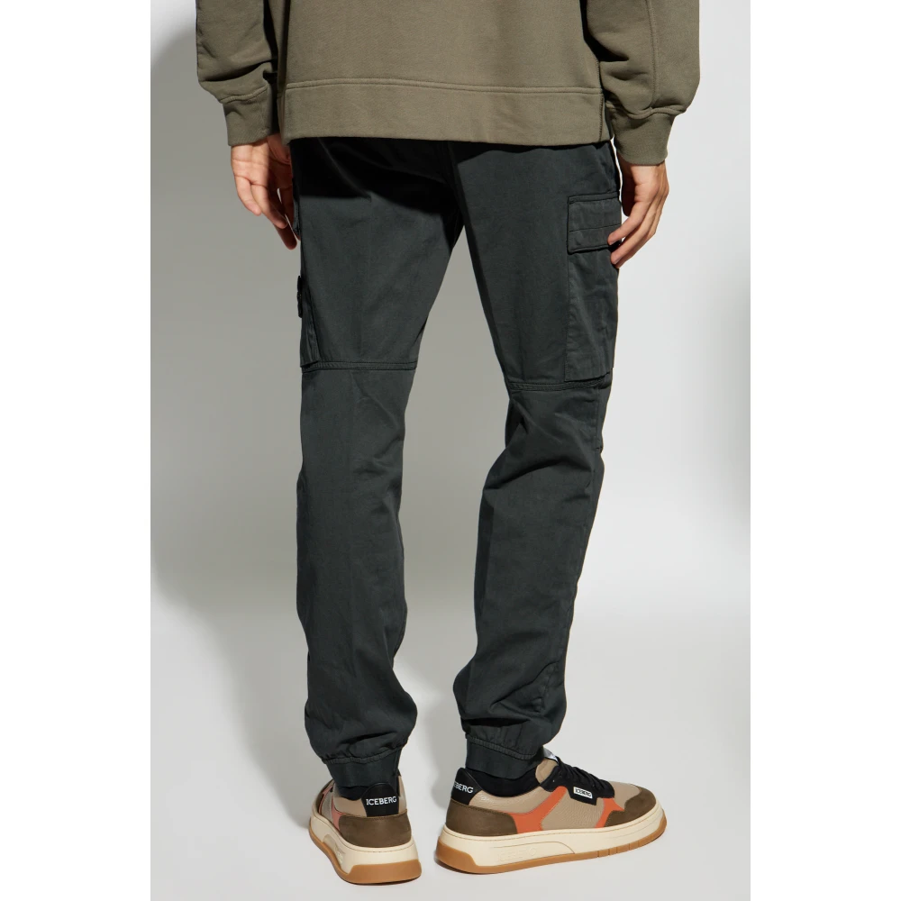 Stone Island Broek met logo Black Heren