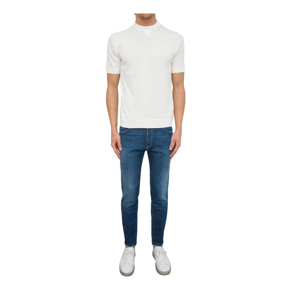 Eleventy Ronde Hals Sweater Bianco White Heren
