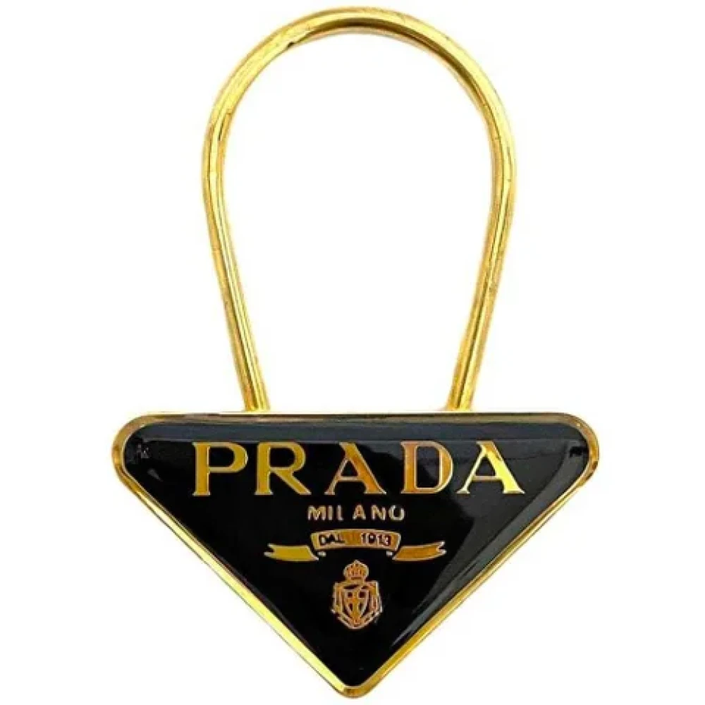 Prada Vintage Pre-owned Fabric key-holders Yellow Dames