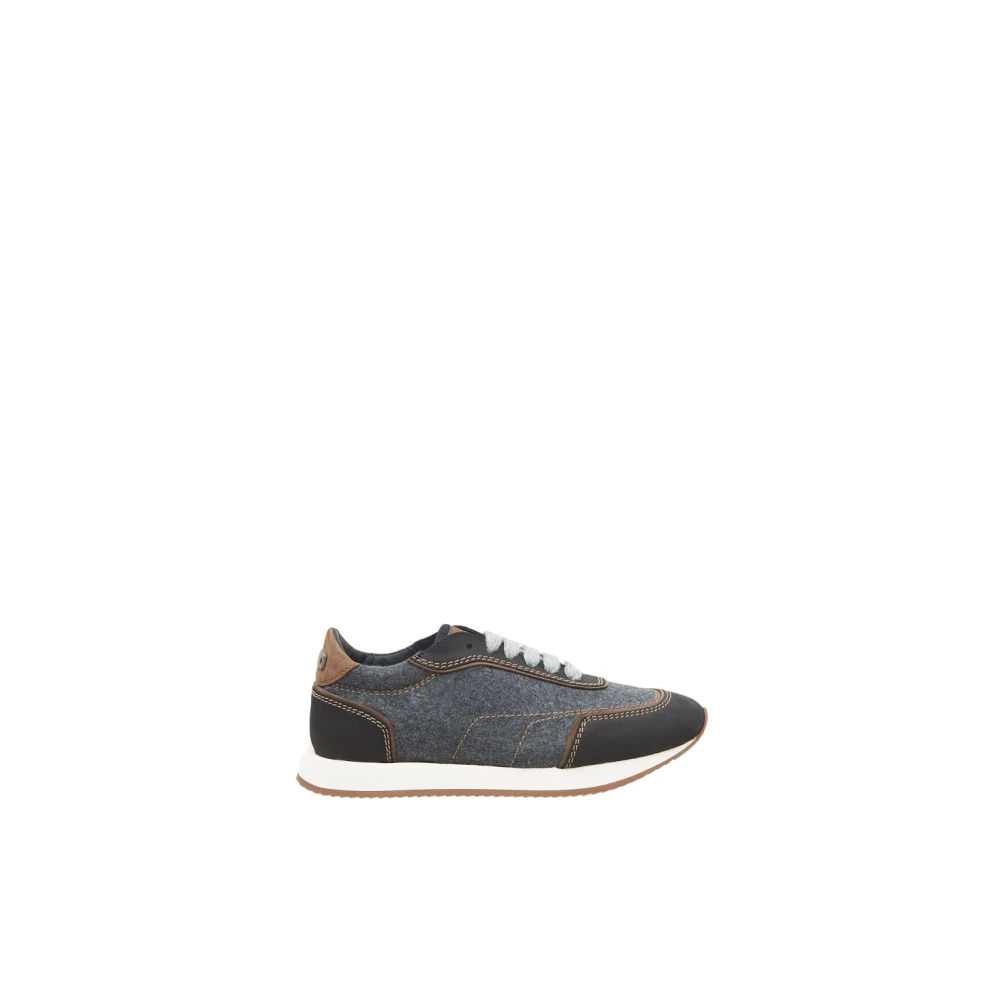 PESERICO Echte leren vilt en wollen sneakers Gray Dames