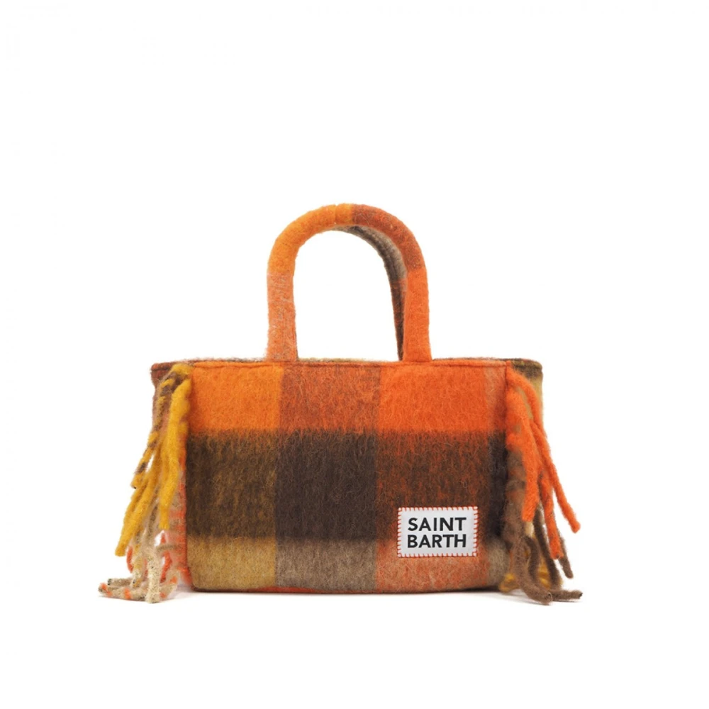 Saint Barth Colette Franje Schoudertas met Ruitpatroon Multicolor Dames