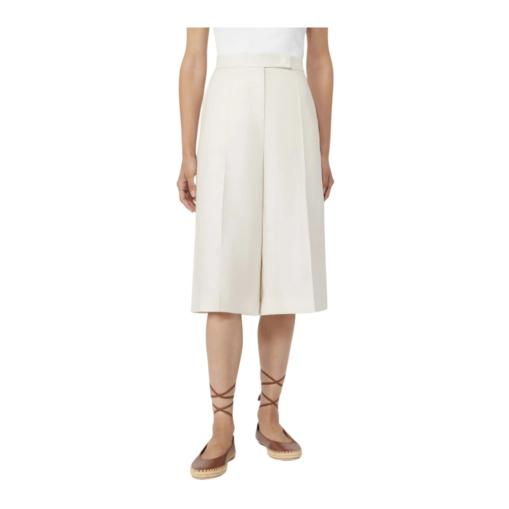 Max Mara Women's Beige Bermudas, Xs, Linen Bermuda Shorts