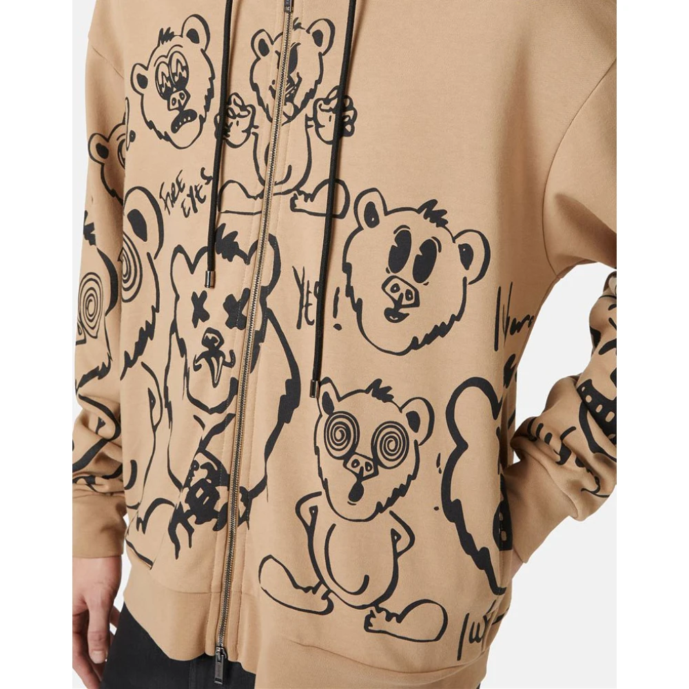 Iceberg Hoodie met berenprint Brown Heren