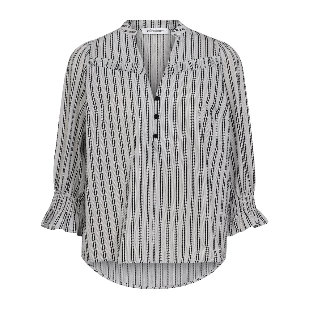 Co'Couture Blouse met ruches en gestreepte print Multicolor Dames