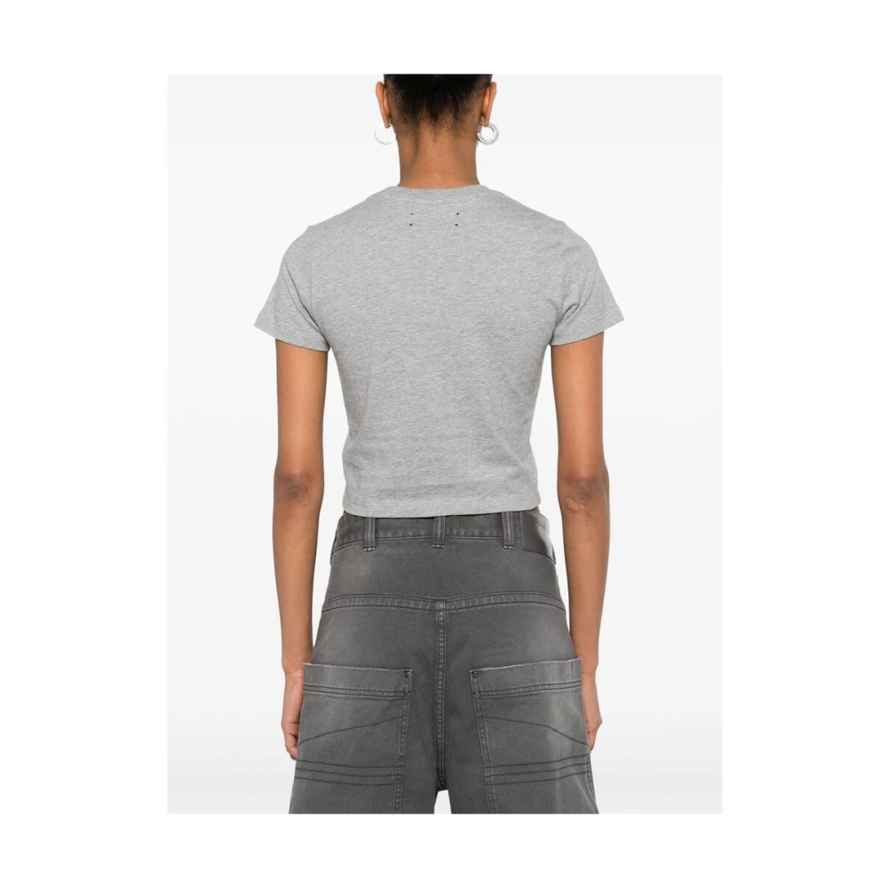 Amiri Grijze Crew Neck Korte Mouw T-shirt Gray Dames