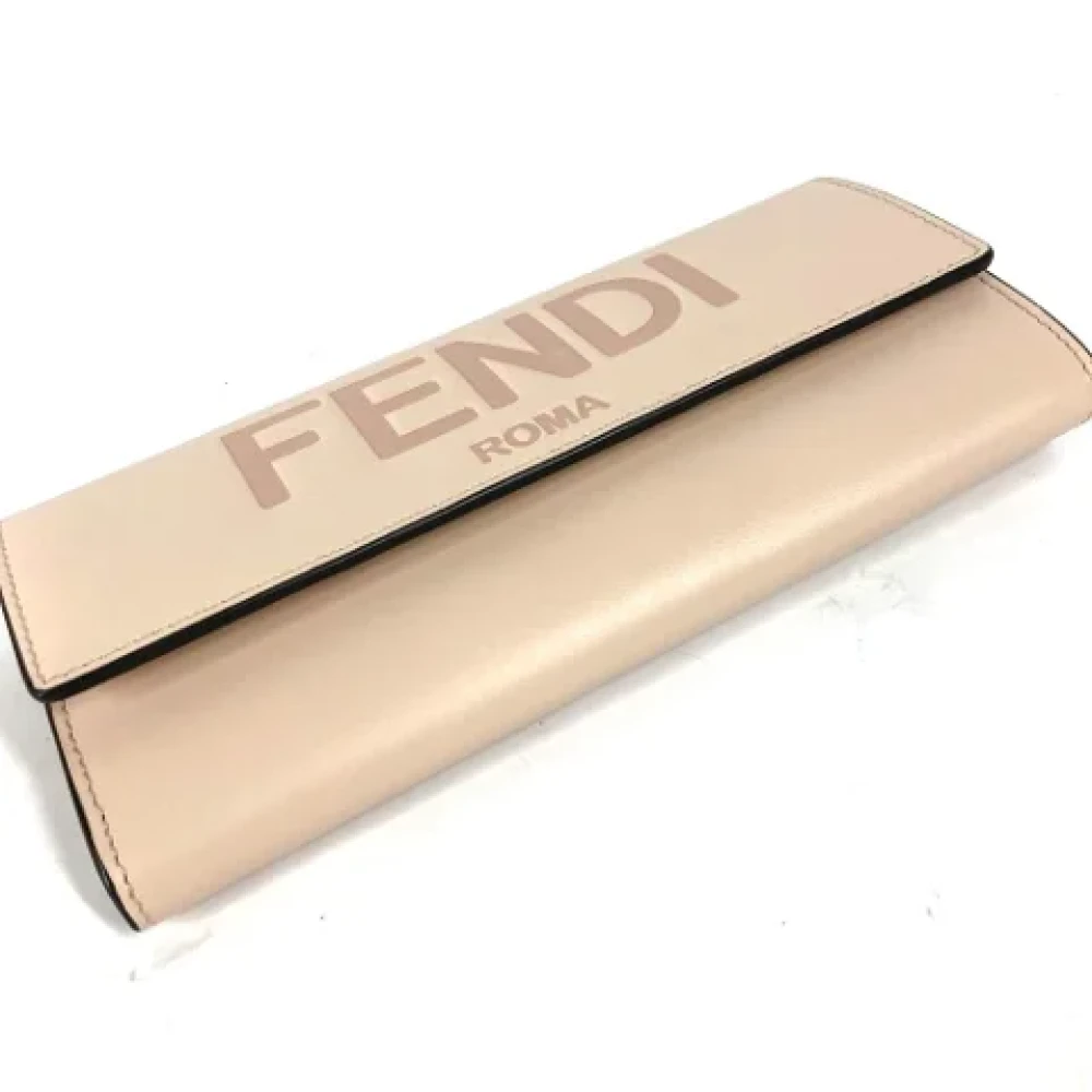 Fendi Vintage Pre-owned Leather wallets Beige Dames