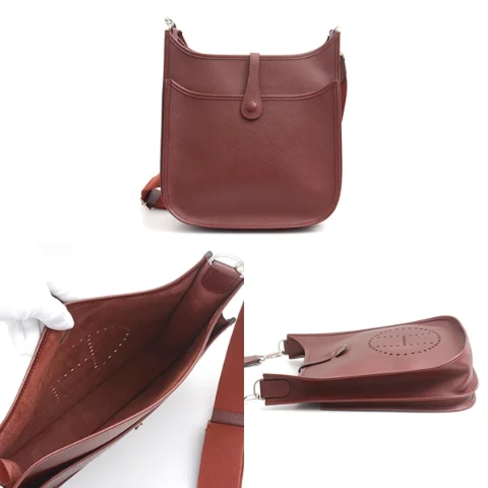 Hermès Vintage Pre-owned Leather crossbody-bags Red Dames