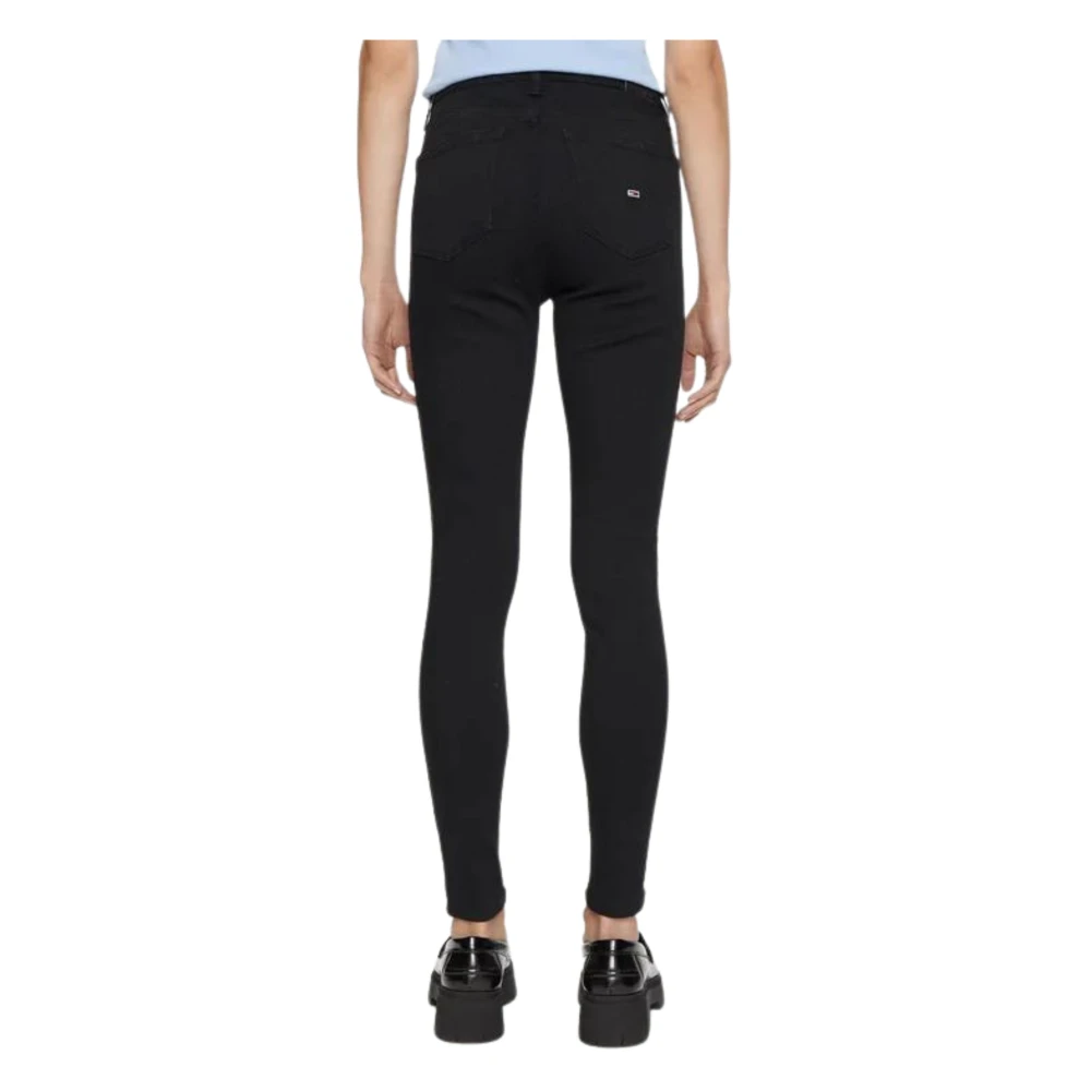 Tommy Hilfiger Zwarte Tapered Zip Jeans Black Dames