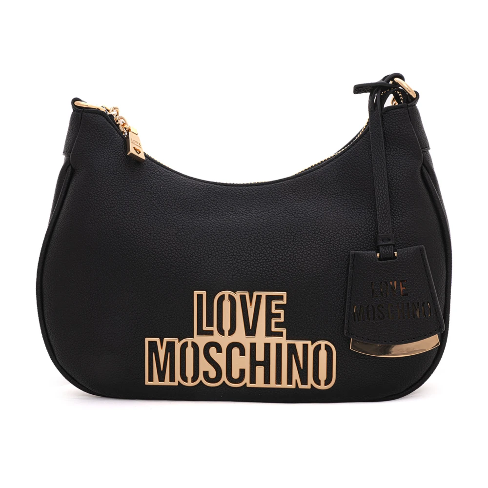 Love Moschino Halvmåneformad väska med dragkedja Black, Dam