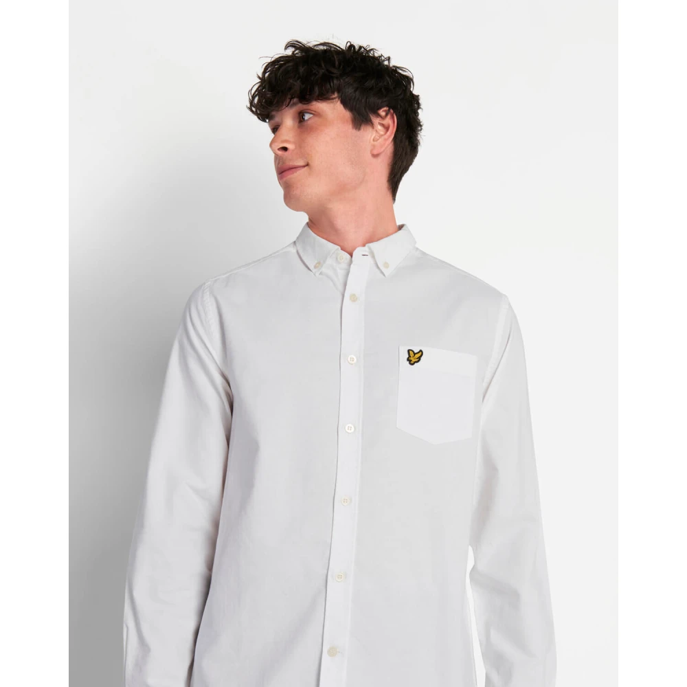 Lyle & Scott Klassiek Oxford Overhemd Lichtgewicht Wit White Heren