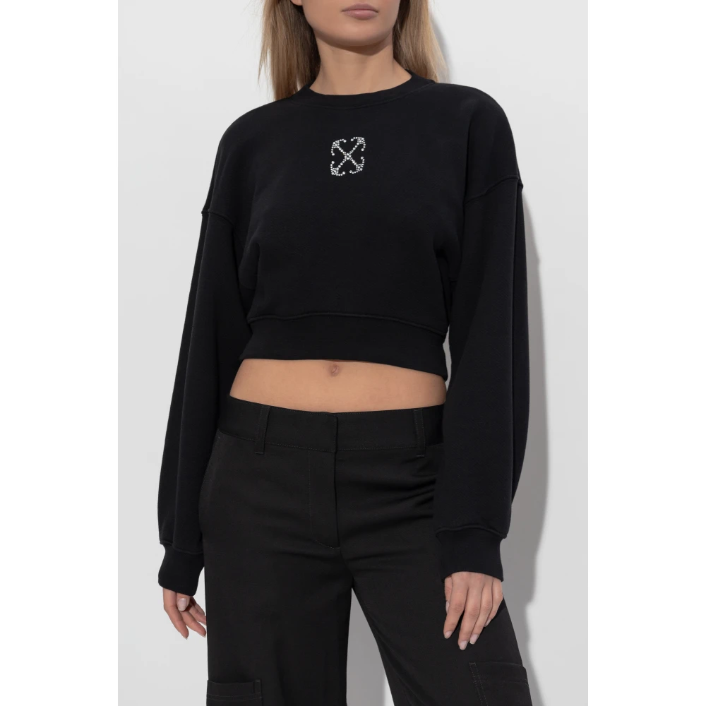 Off White Sweatshirt met logo Black Dames
