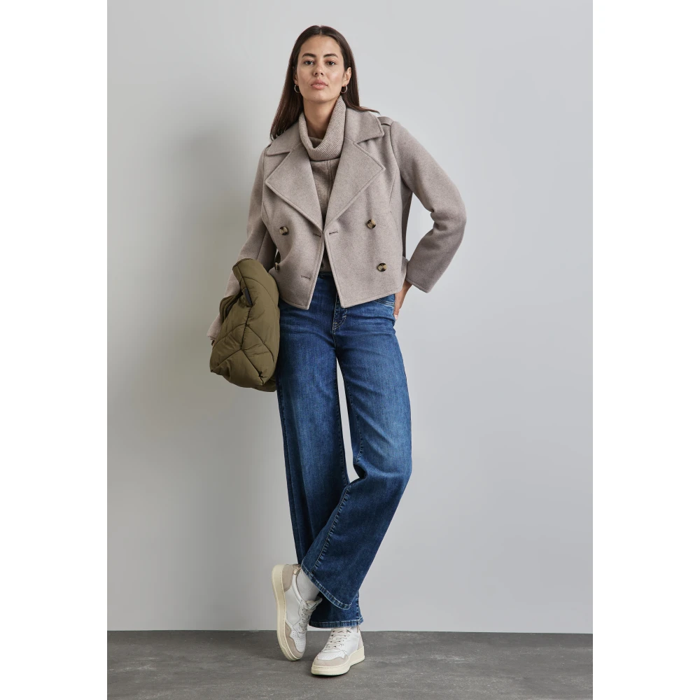 Street One Korte Trenchcoat met Stijlvolle Details Beige Dames