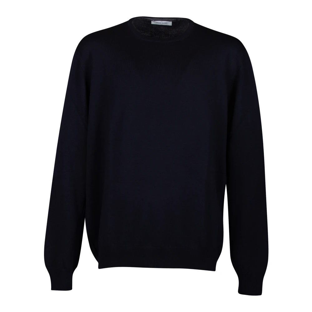 Gran Sasso Blauwe Crew-neck Woltrui Blue Heren