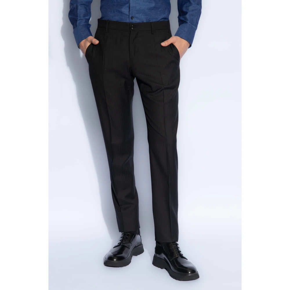 Dolce & Gabbana Wollen broek Black Heren