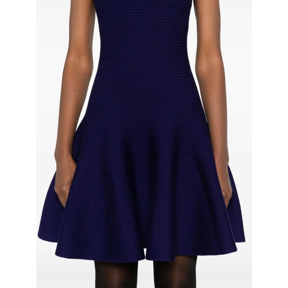 Alaïa Paarse Geribbelde Gebreide Jurk Purple Dames