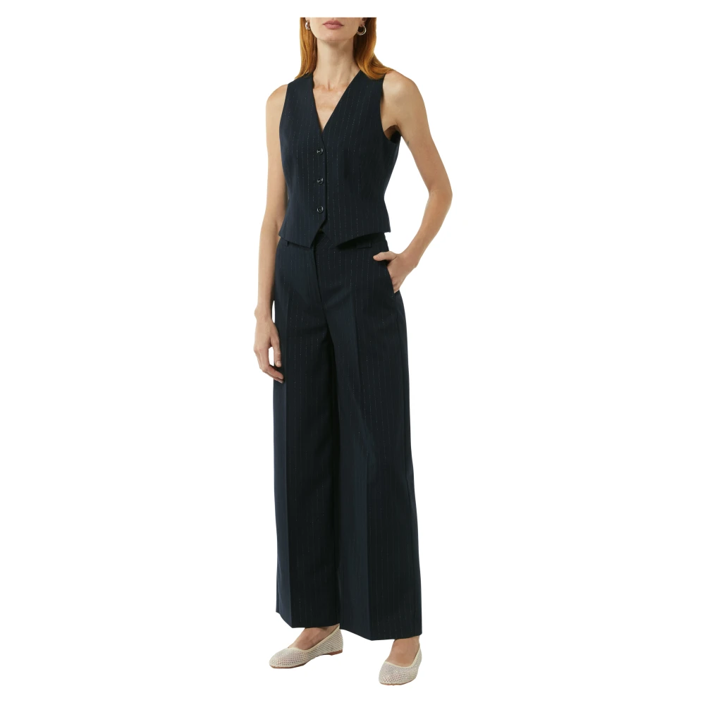 comma Glitterende Indoor Vest Blue Dames