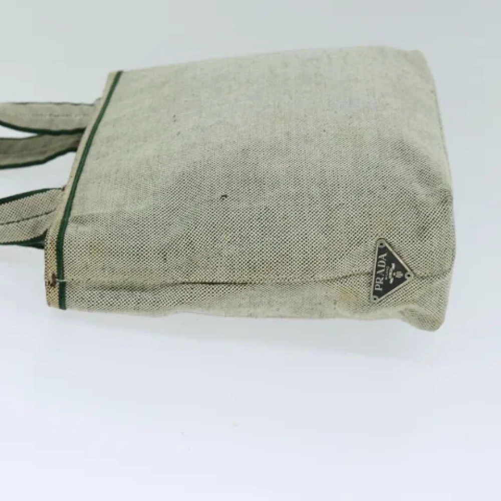 Prada Vintage Pre-owned Canvas handbags Beige Dames
